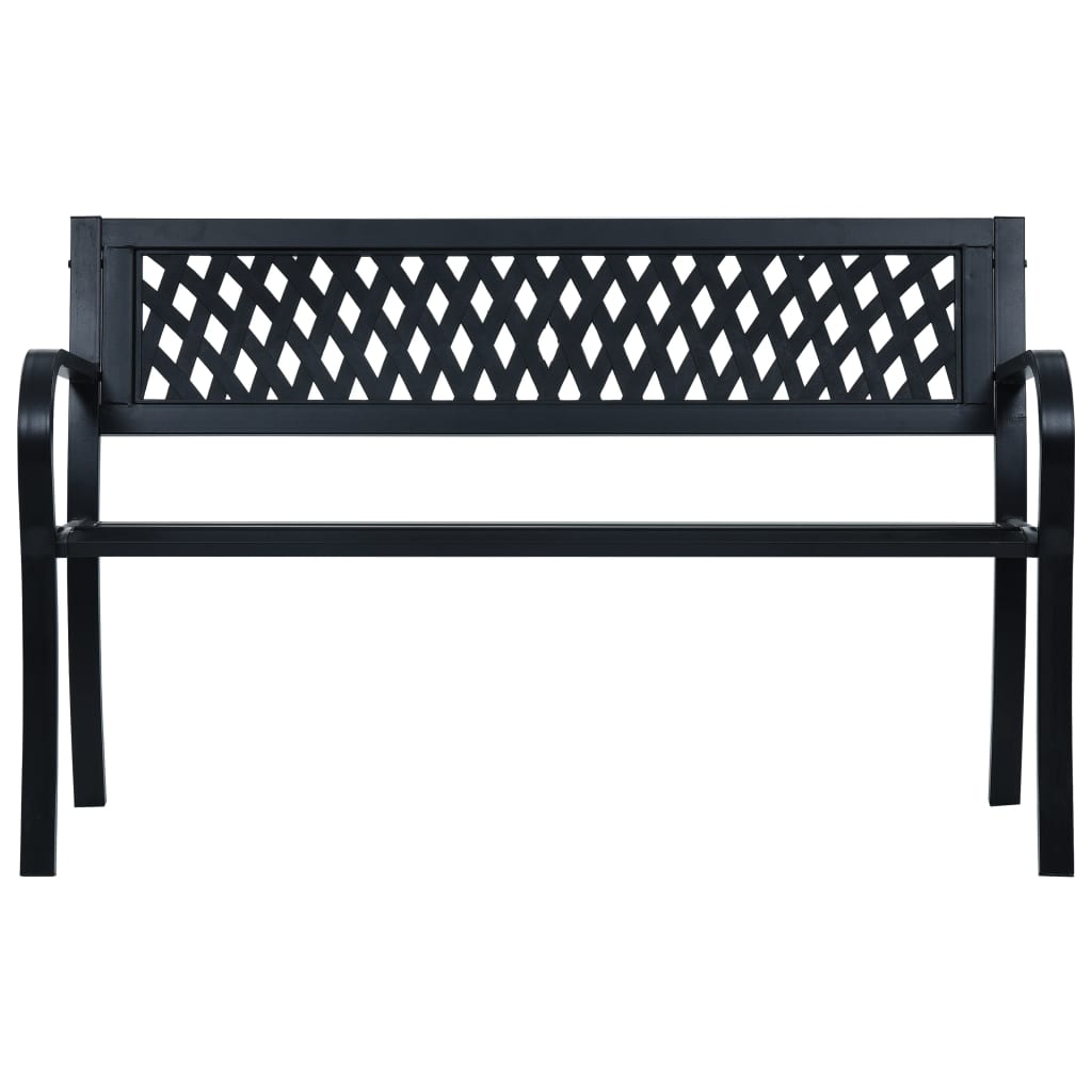 Banc de jardin 125 cm acier noir