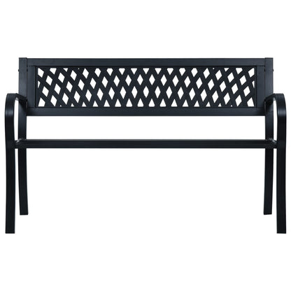 Banc de jardin 125 cm acier noir