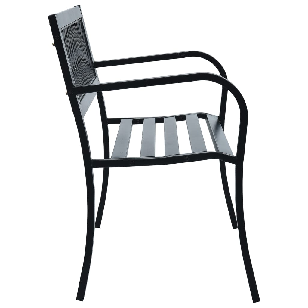 Banc de jardin 125 cm acier noir