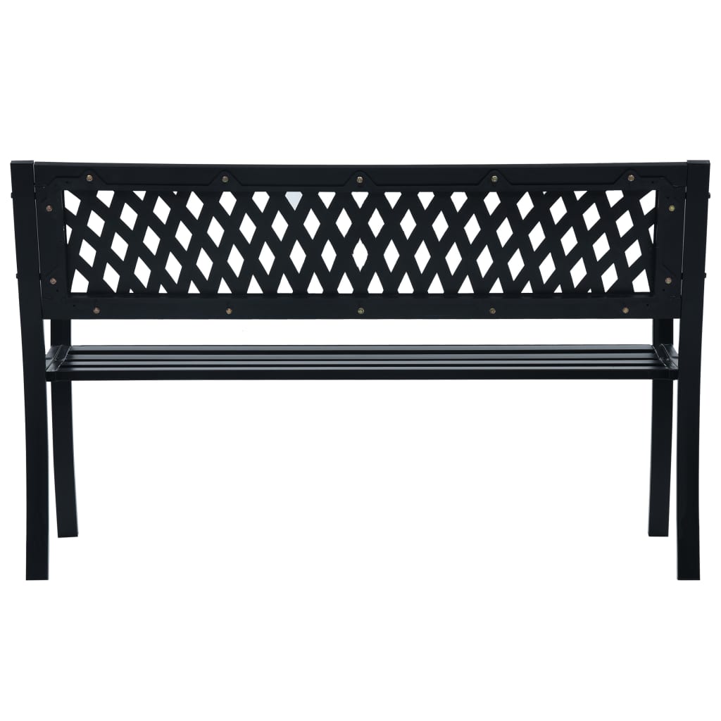 Banc de jardin 125 cm acier noir