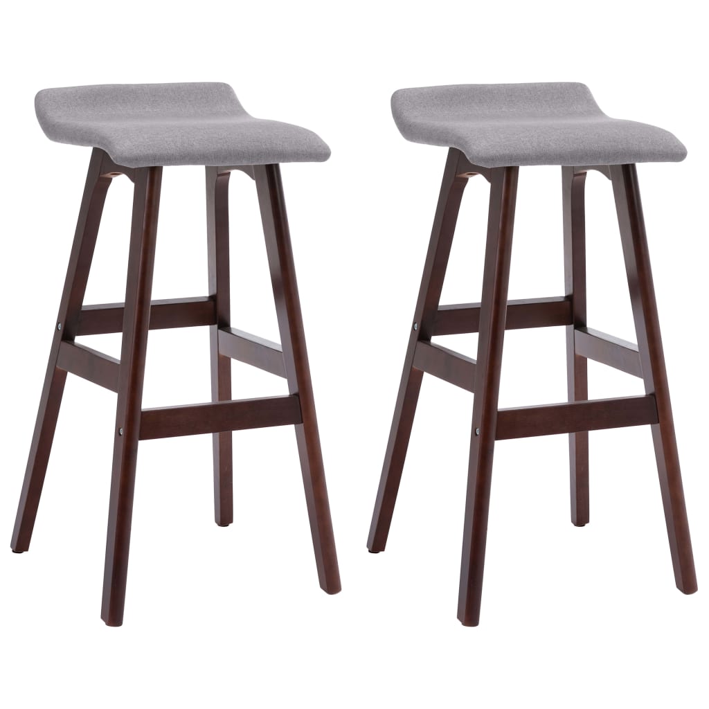 Tabourets de bar 2 pcs. Tissu gris clair