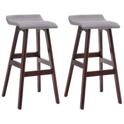 Tabourets de bar 2 pcs. Tissu gris clair