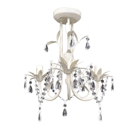 Lustre plafonnier en cristal 2 pcs Blanc élégant