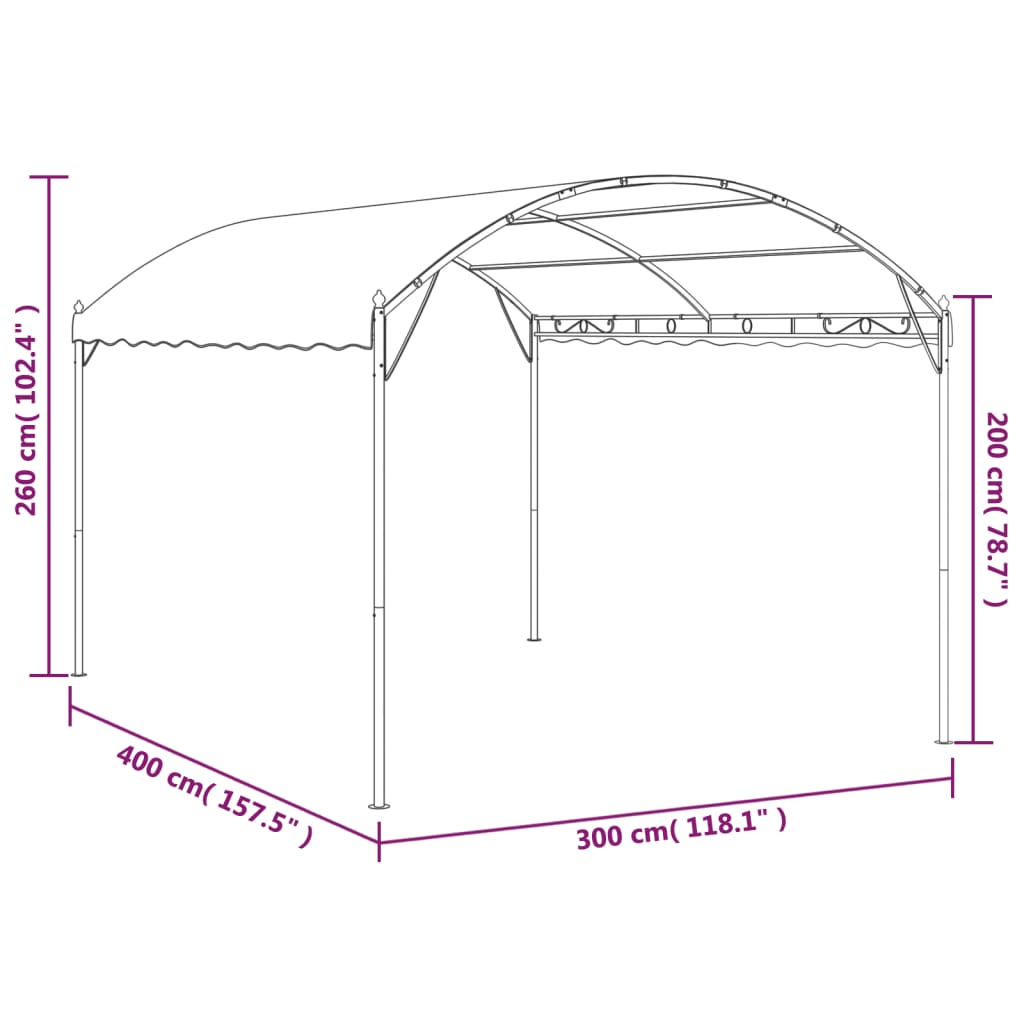 Tonnelle 3x4 m anthracite