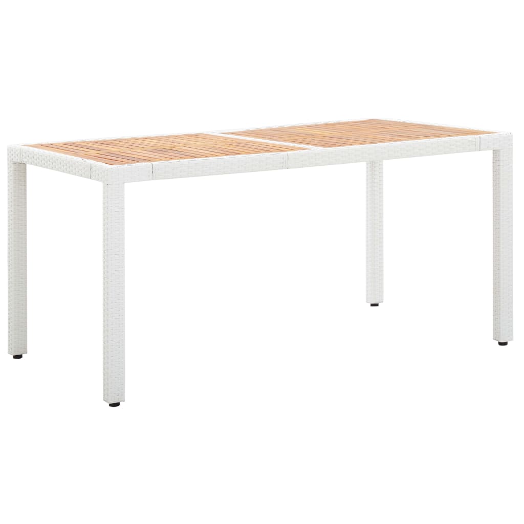 7 uds. Conjunto de comedor de jardín poliratán blanco