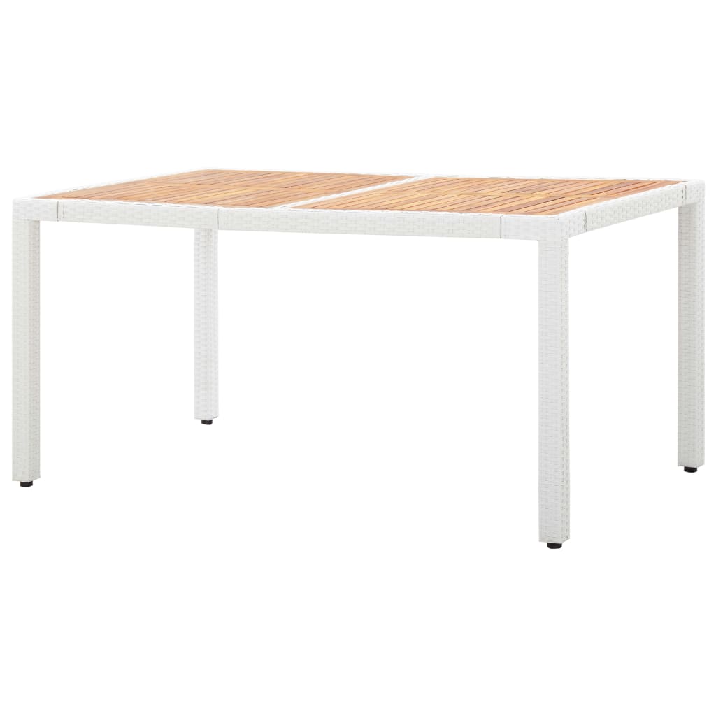 7 uds. Conjunto de comedor de jardín poliratán blanco