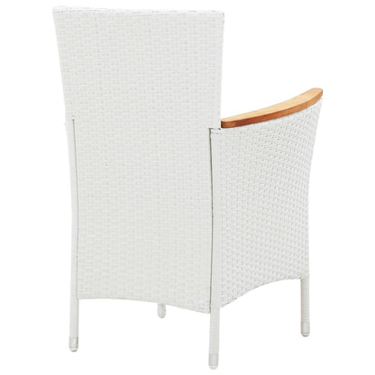 7 uds. Conjunto de comedor de jardín poliratán blanco