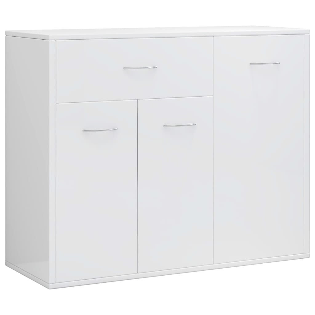 Buffet blanc brillant 88x30x70 cm en bois