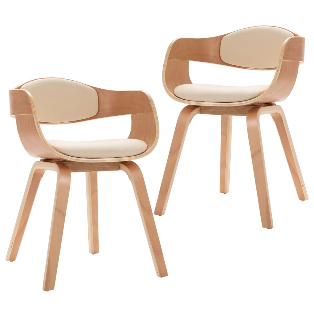 Chaises de salle à manger 2 pcs. bois courbé et simili cuir