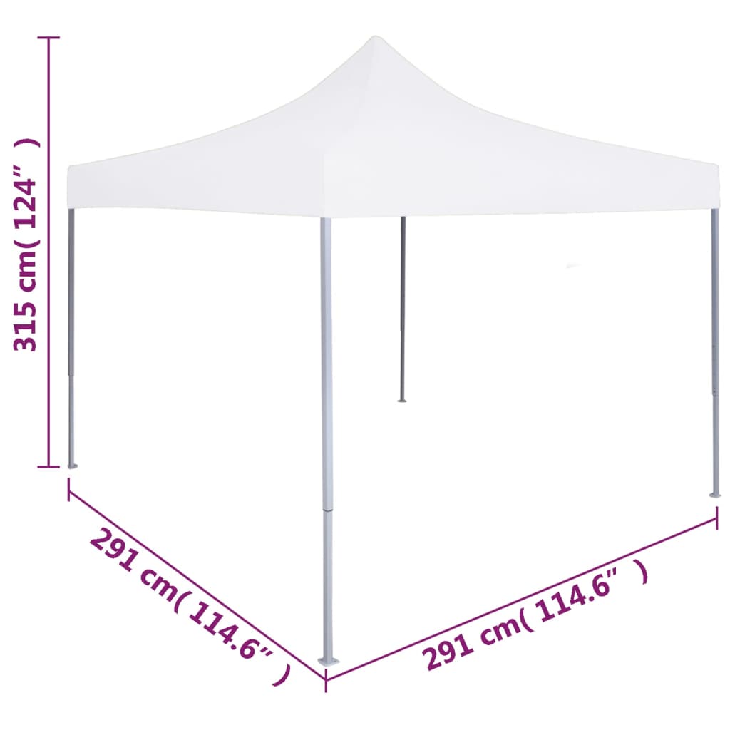 Tente de fête professionnelle pliable 3 x 3 m acier blanc