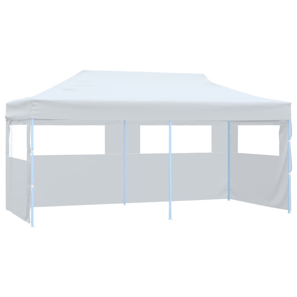 Tente de fête pop-up avec parois latérales pliable 3x6 m acier blanc