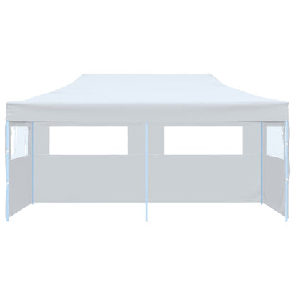 Tente de fête pop-up avec parois latérales pliable 3x6 m acier blanc