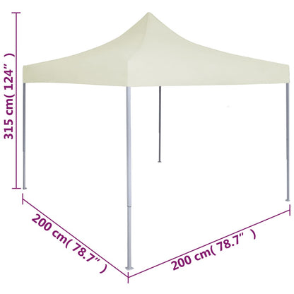 Tente de fête professionnelle pliable 2×2 m acier crème