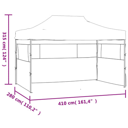 Profi-Partyzelt Faltbar mit 3 Seitenwänden 3×4m Stahl Creme