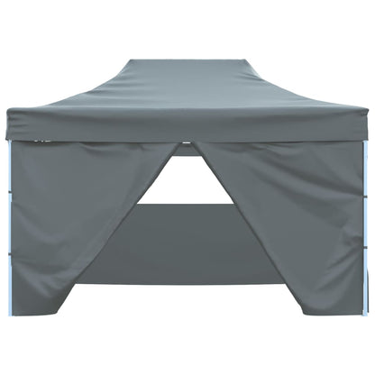 Tente de fête professionnelle pliable avec 4 parois latérales 3×4m en acier anthracite