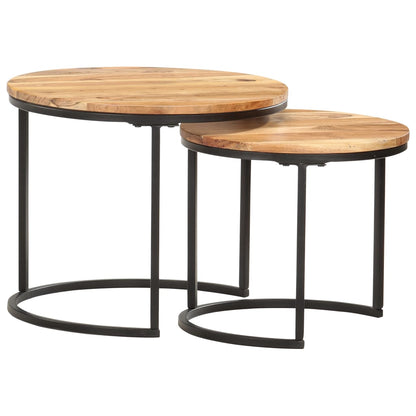 Tables gigognes 2 pcs. Bois d'acacia massif