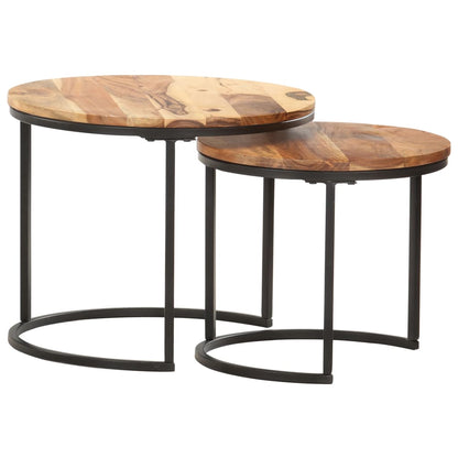 Tables gigognes 2 pcs. Bois d'acacia massif