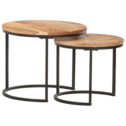 Tables gigognes 2 pcs. Bois d'acacia massif