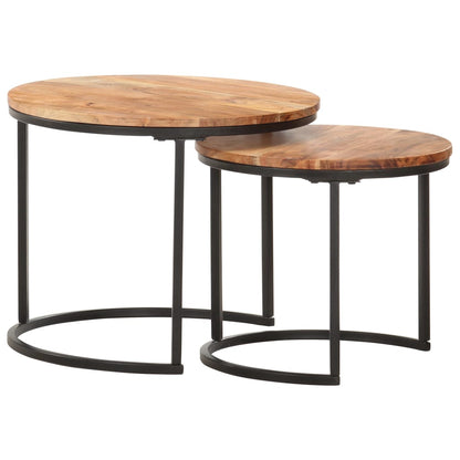 Tables gigognes 2 pcs. Bois d'acacia massif