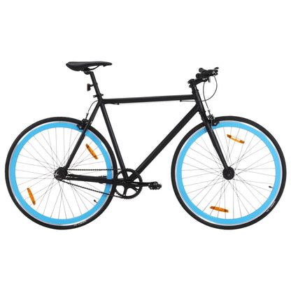 Fahrrad mit Festem Gang Schwarz und Blau 700c 59 cm