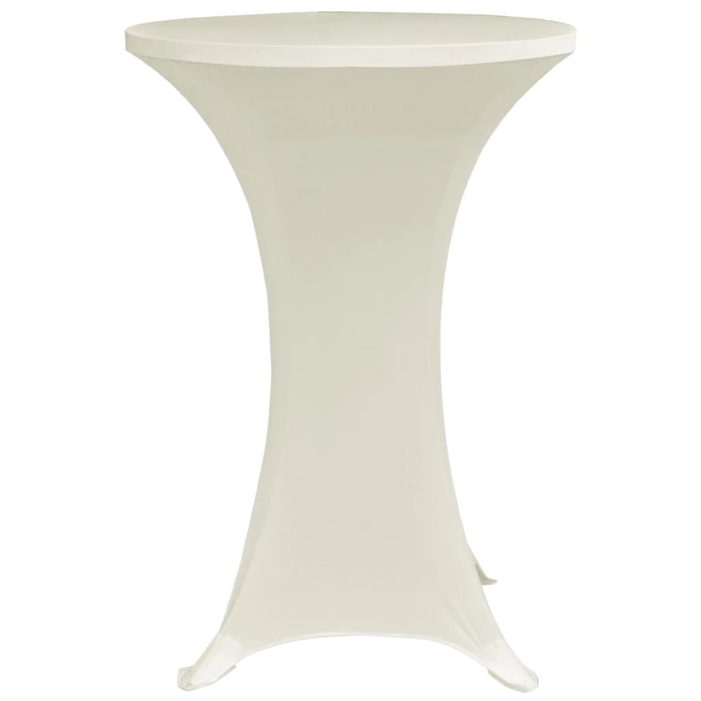 Stehtischhussen 4 Stk. Ø 60 cm Creme Stretch