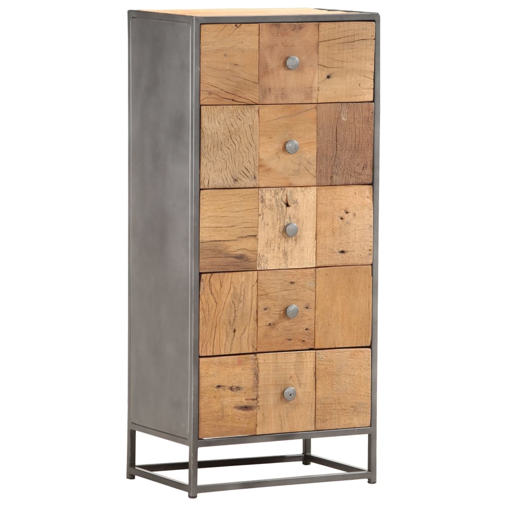 Highboard mit Schubladen 45x30x100 cm Altholz Massiv