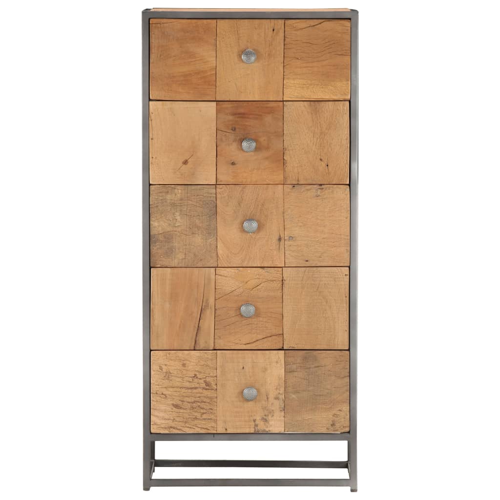 Highboard mit Schubladen 45x30x100 cm Altholz Massiv