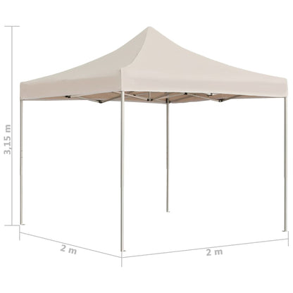 Profi-Partyzelt Faltbar Aluminium 2x2 m Creme