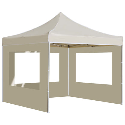 Tente de fête professionnelle pliable avec parois en aluminium 2×2m crème