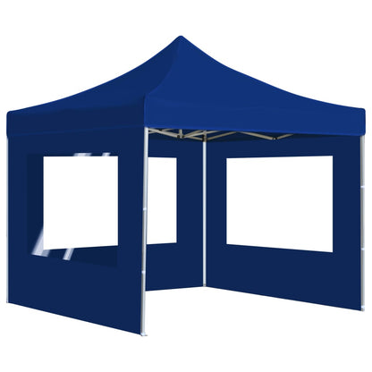 Tente de fête professionnelle pliable avec parois aluminium 2×2m bleu