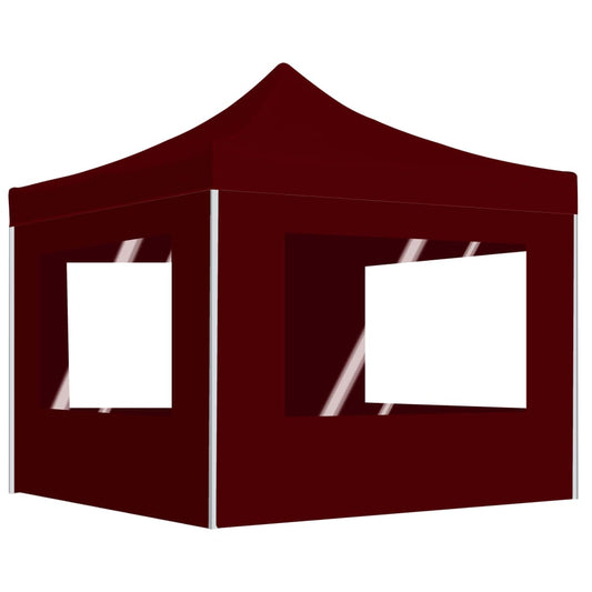 Tente de fête professionnelle pliable avec parois aluminium 2×2m rouge bordeaux