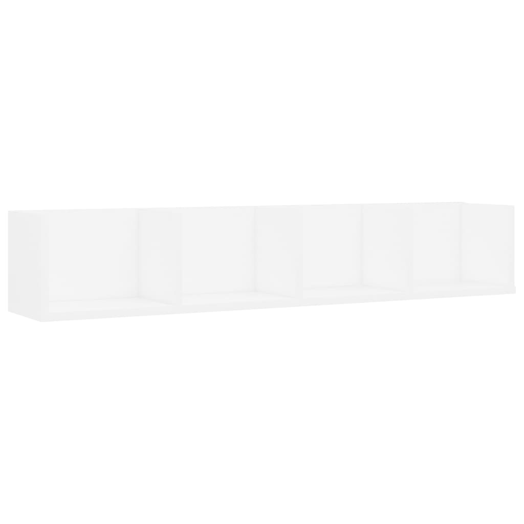 Estante de pared para CD blanco 100x18x18 cm de madera