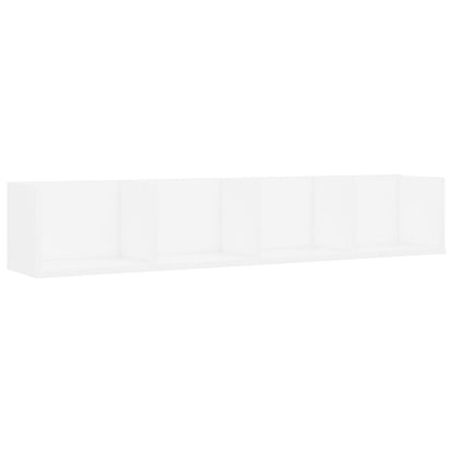 Estante de pared para CD blanco 100x18x18 cm de madera