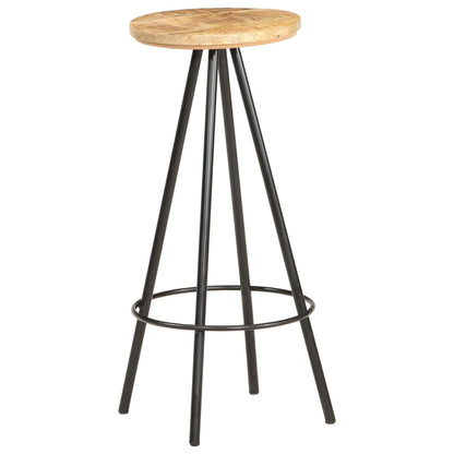 Tabourets de bar 2 pcs. Bois de manguier brut