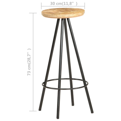 Tabourets de bar 2 pcs. Bois de manguier brut