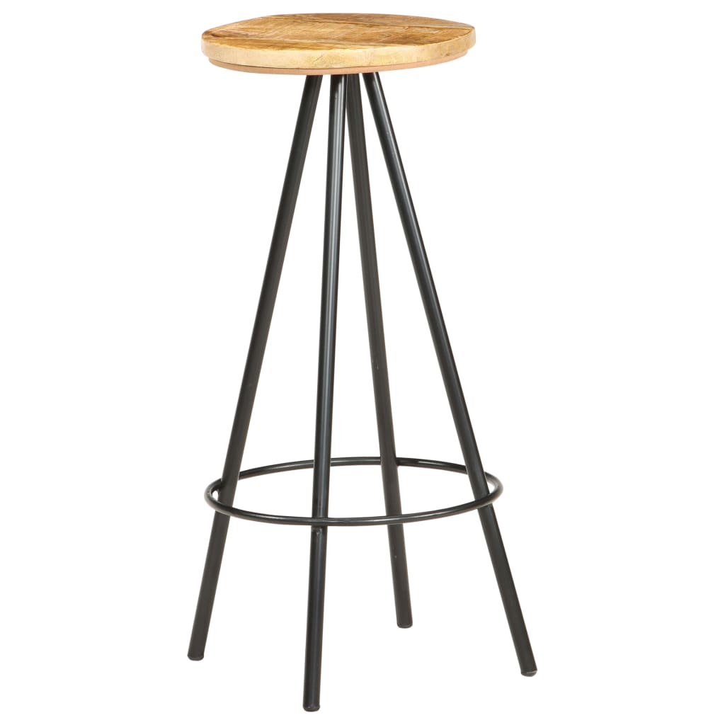 Tabourets de bar 2 pcs. Bois de manguier brut