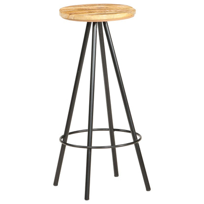 Tabourets de bar 2 pcs. Bois de manguier brut