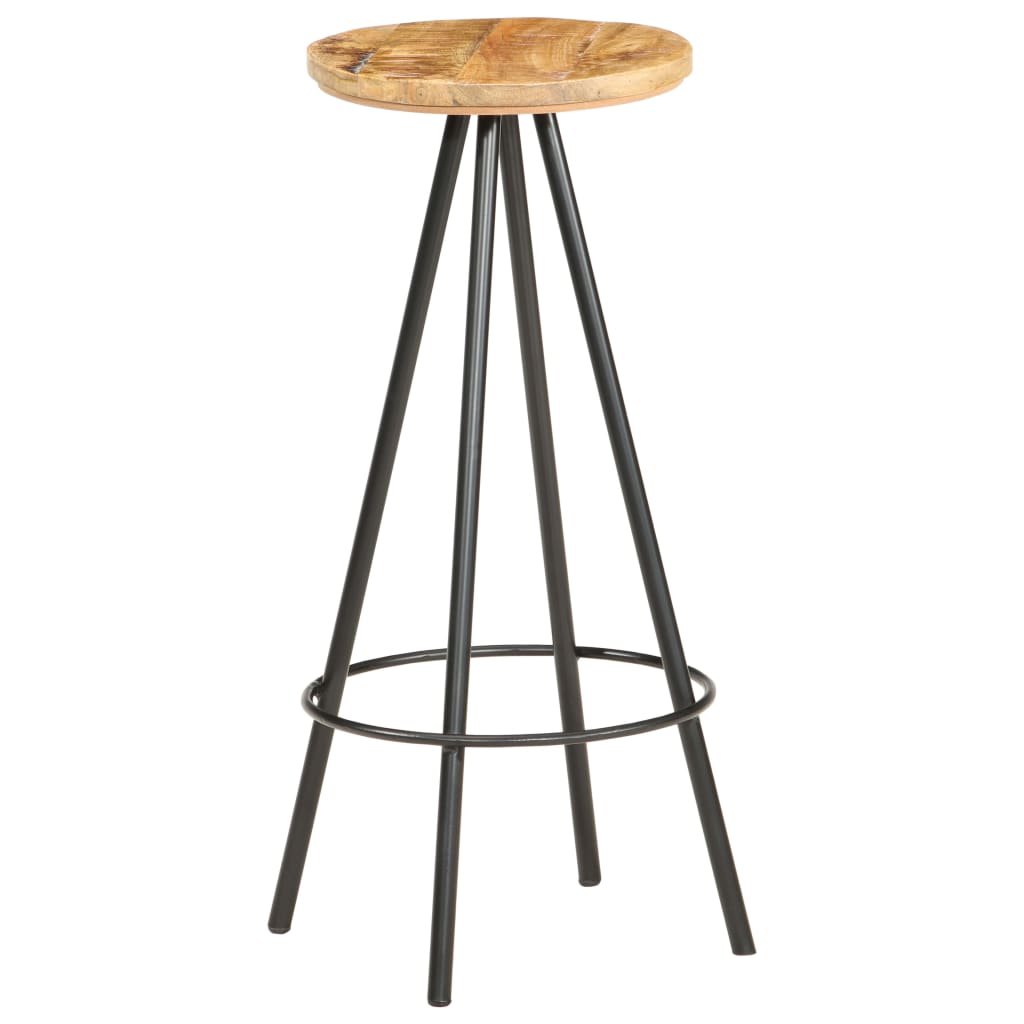 Tabourets de bar 2 pcs. Bois de manguier brut