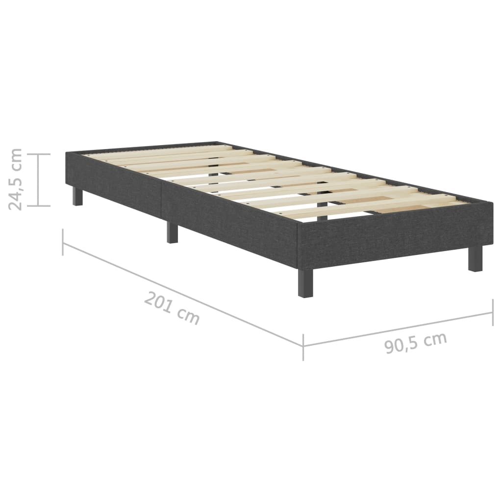 Boxspring-Bettgestell Grau Stoff 90x200 cm