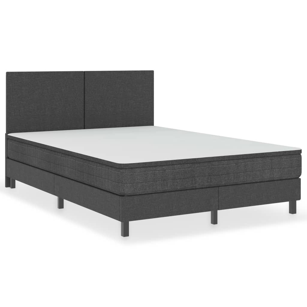 Boxspring-Bettgestell Grau Stoff 140x200 cm