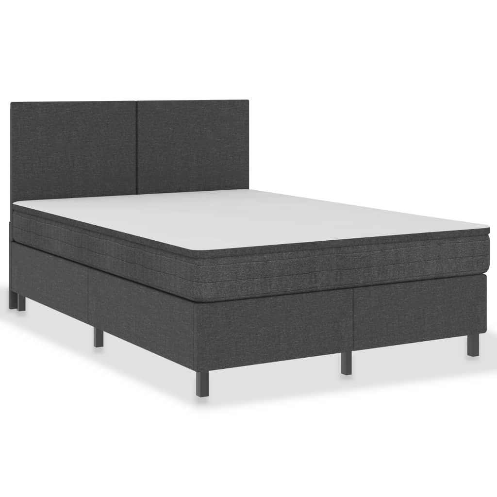 Boxspring-Bettgestell Grau Stoff 140x200 cm