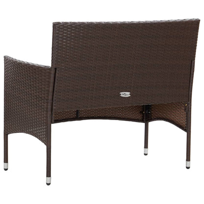 4-tlg. Garten-Lounge-Set mit Auflagen Poly Rattan Braun