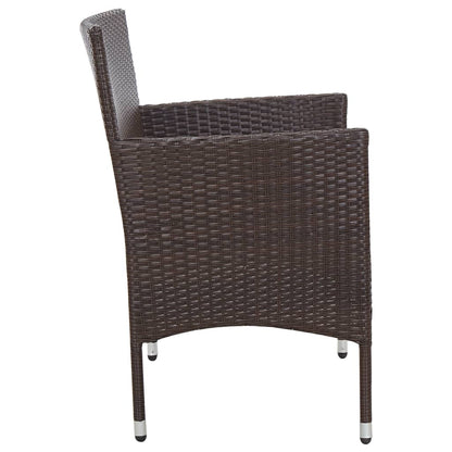 4-tlg. Garten-Lounge-Set mit Auflagen Poly Rattan Braun