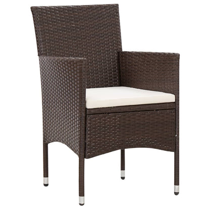 4-tlg. Garten-Lounge-Set mit Auflagen Poly Rattan Braun