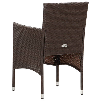 4-tlg. Garten-Lounge-Set mit Auflagen Poly Rattan Braun