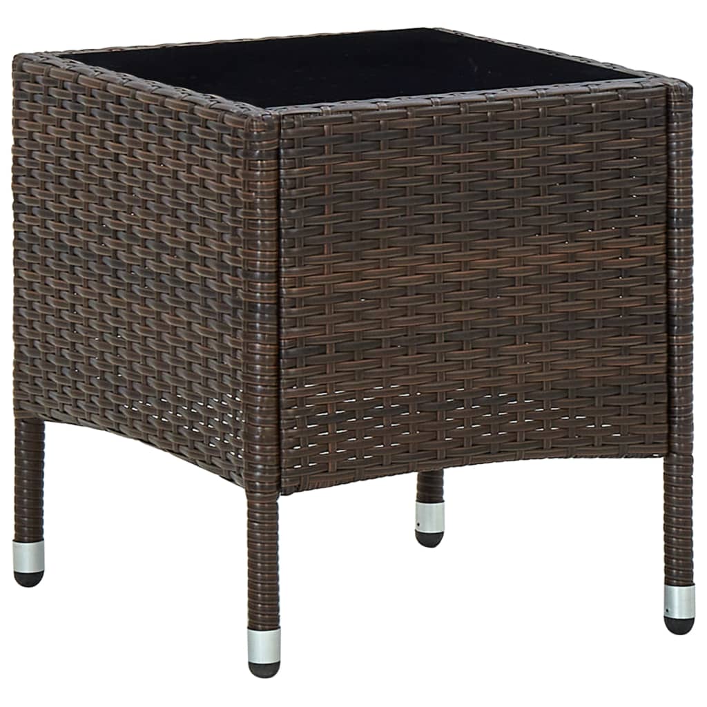 Table de jardin marron 40x40x45 cm poly rotin