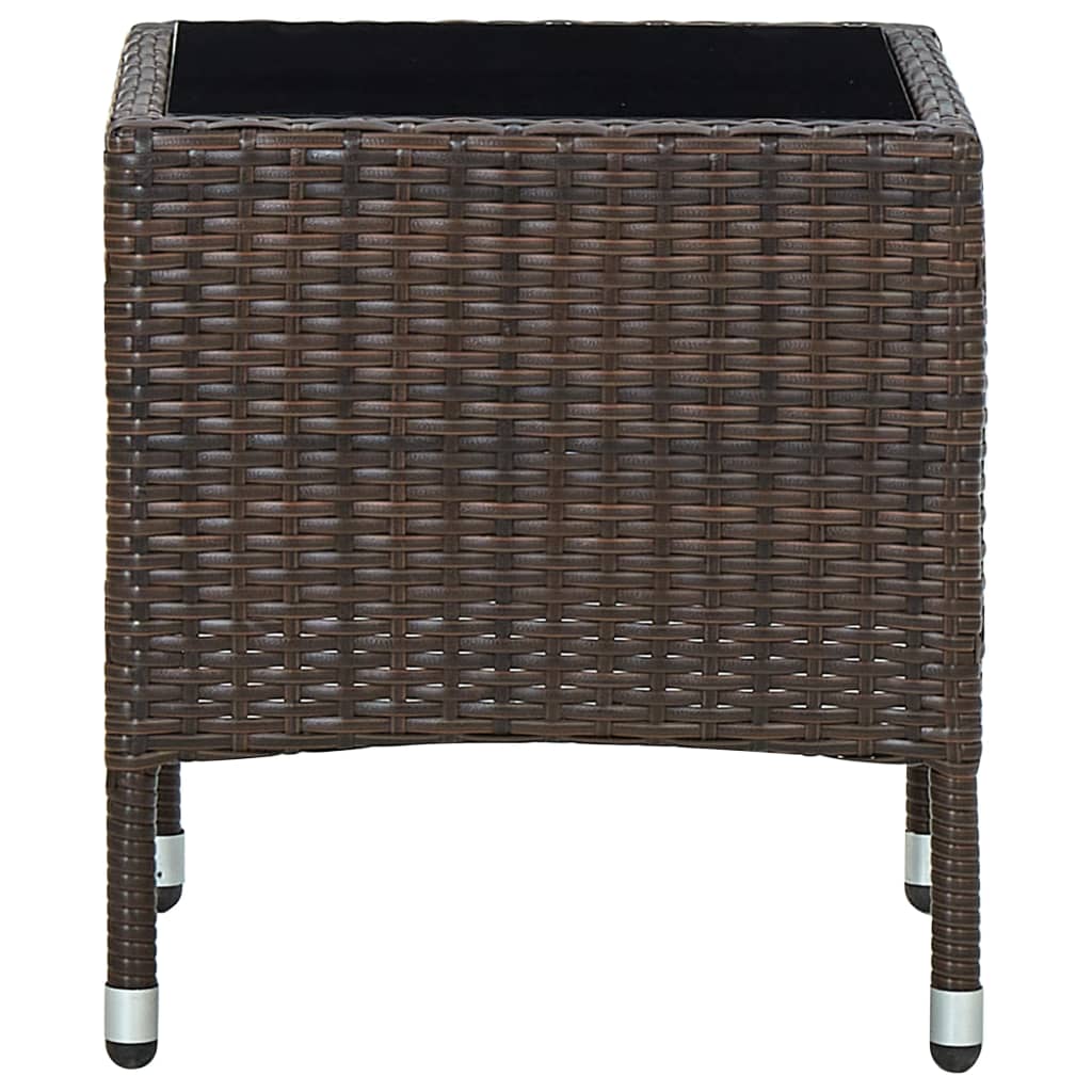 Table de jardin marron 40x40x45 cm poly rotin