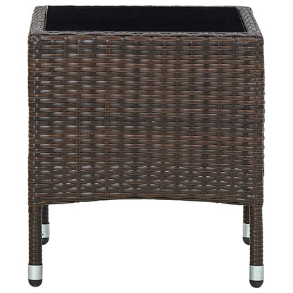 Table de jardin marron 40x40x45 cm poly rotin