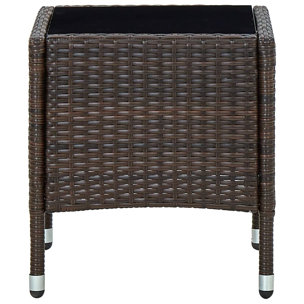 Table de jardin marron 40x40x45 cm poly rotin