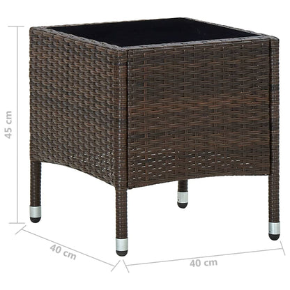 Table de jardin marron 40x40x45 cm poly rotin